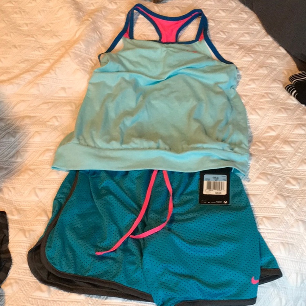 Nike girl tank and shorts